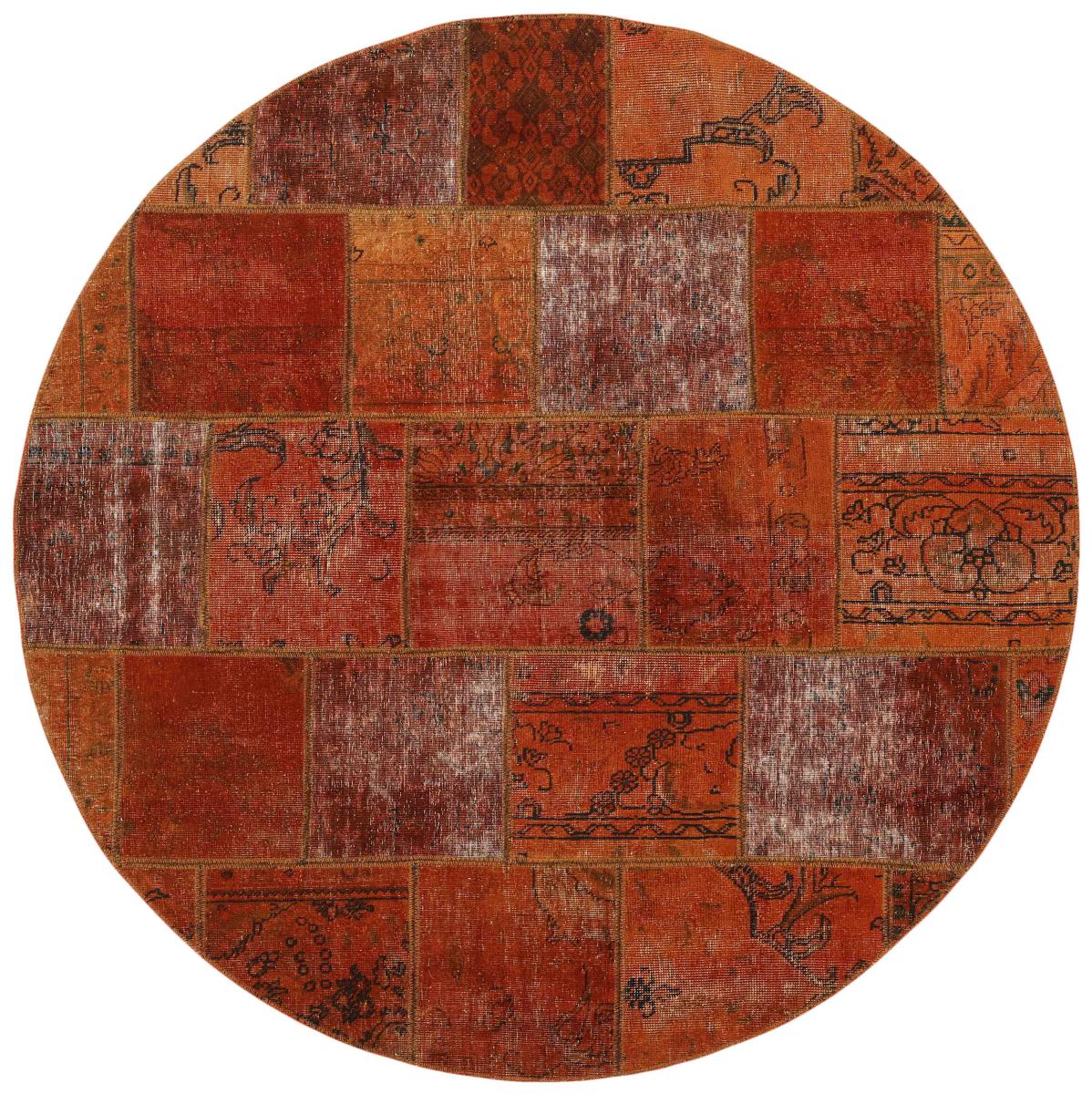 Persisk tæppe Patchwork 199x199 199x199, Persisk tæppe Knyttet i hånden