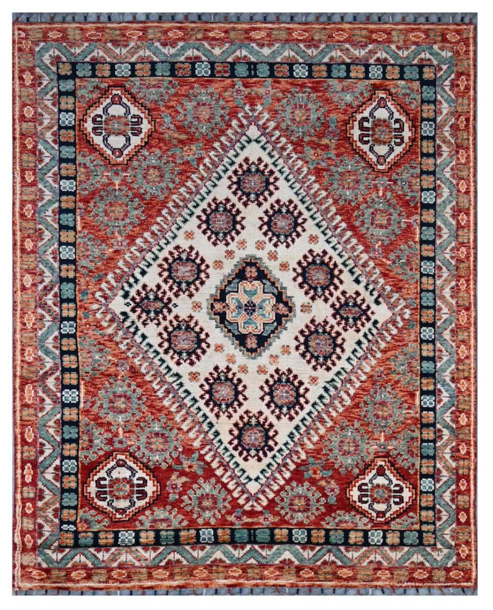 Pakistaans tapijt Kazak Ghashghai 191x153 191x153, Perzisch tapijt Handgeknoopt