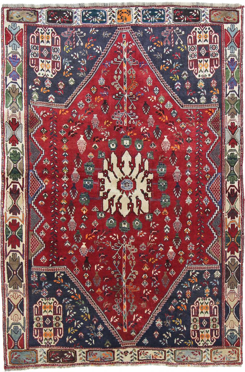 Persisk tæppe Ghashghai 220x149 220x149, Persisk tæppe Knyttet i hånden