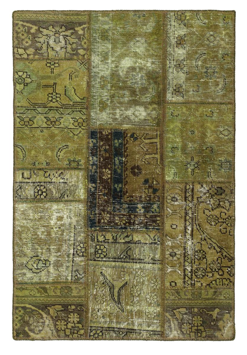 Persian Rug Patchwork 125x86 125x86, Persian Rug Knotted by hand