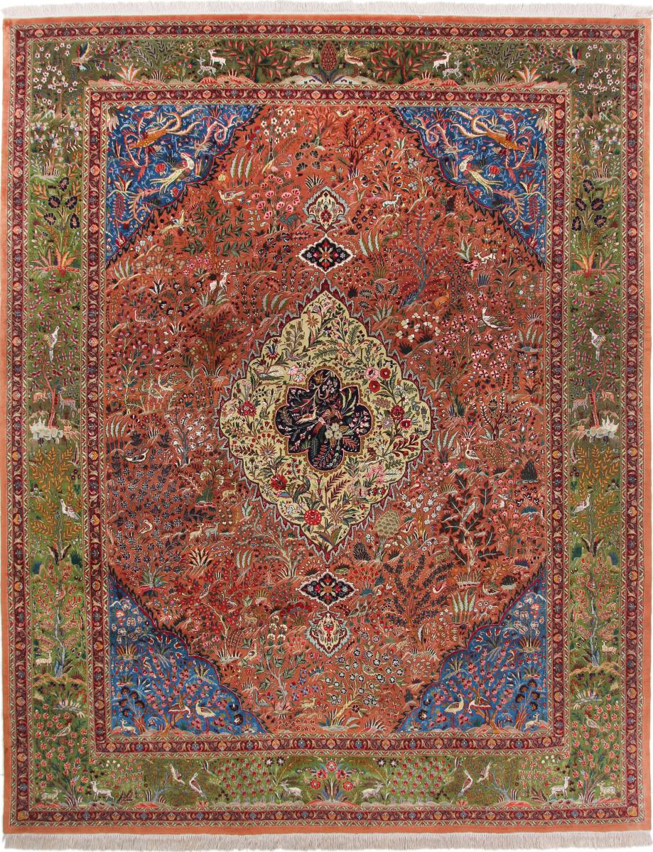 Tapete persa Tabriz 60Raj Fio de Seda Chavoshi 387x301 387x301, Tapete persa Atado à mão