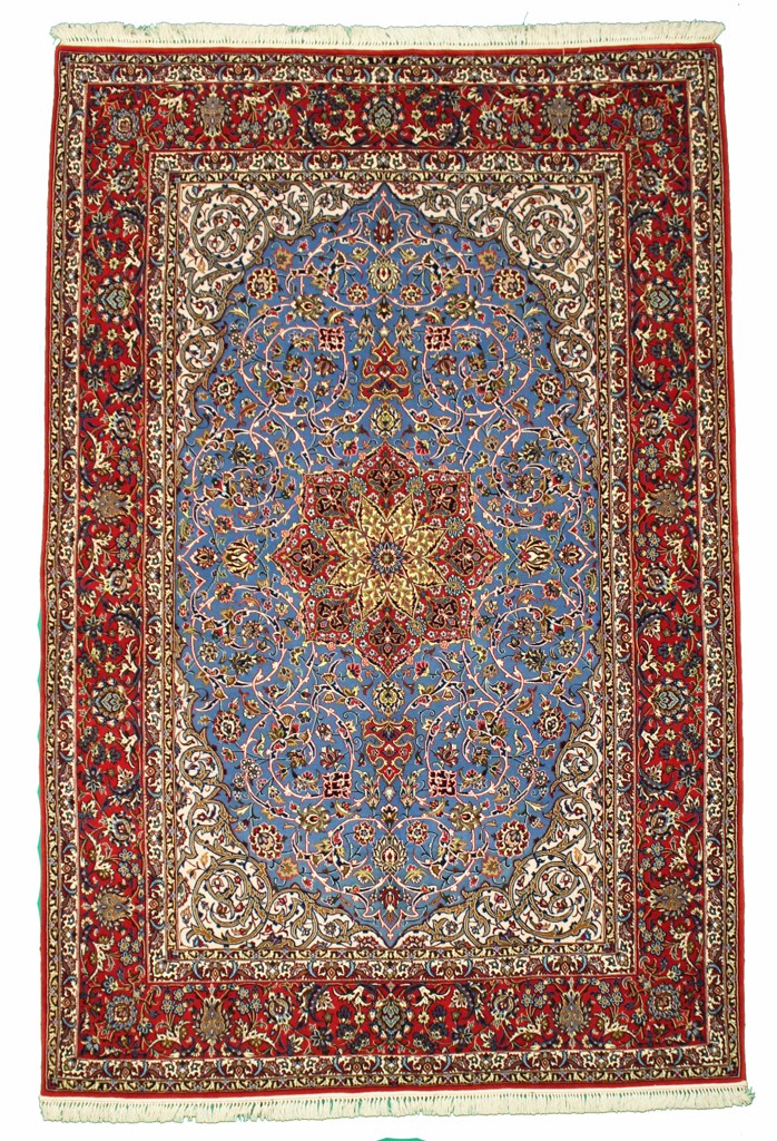 Tapete persa Isfahan Fio de Seda 232x154 232x154, Tapete persa Atado à mão