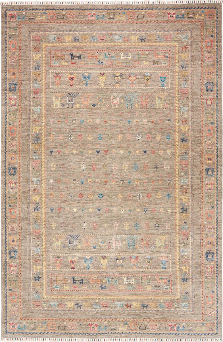 Pakistani rug Design Arijana 9'11"x6'7" 9'11"x6'7", Persian Rug Knotted by hand