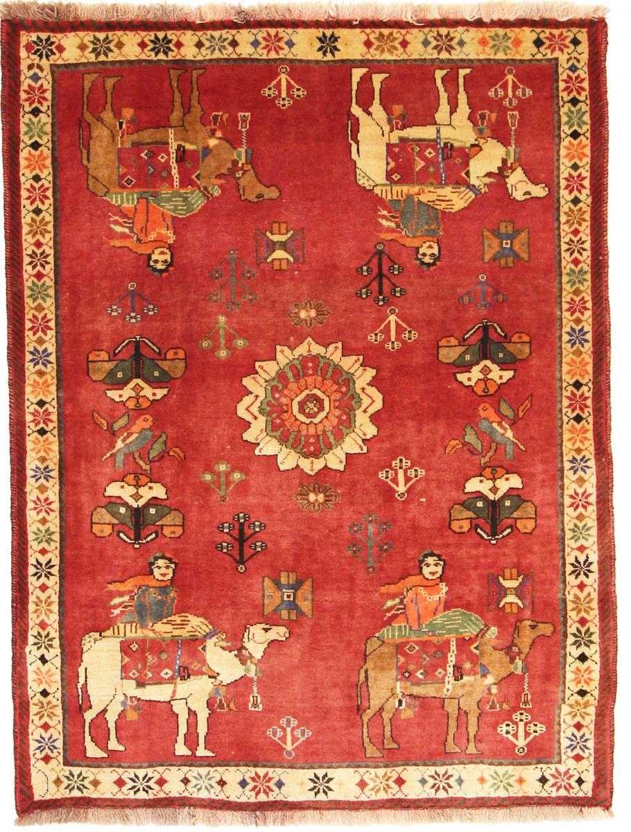 Tapete persa Ghashghai 161x121 161x121, Tapete persa Atado à mão