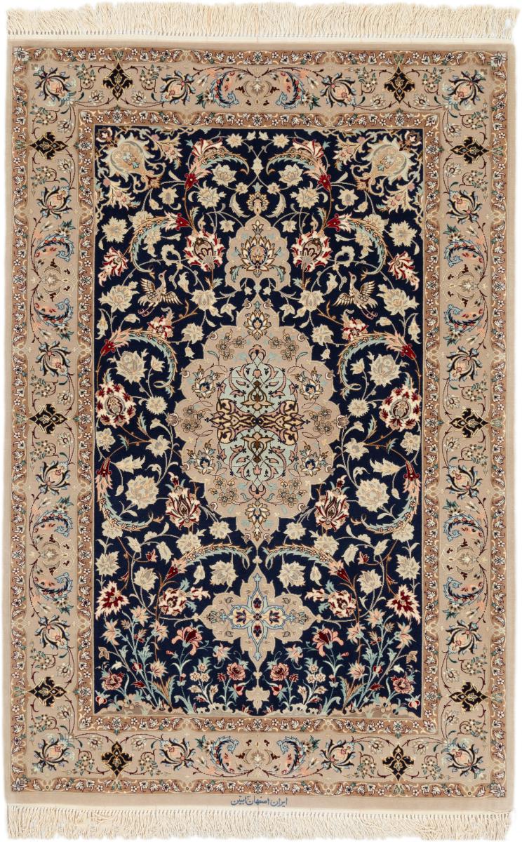 Tapete persa Isfahan Fio de Seda 167x110 167x110, Tapete persa Atado à mão