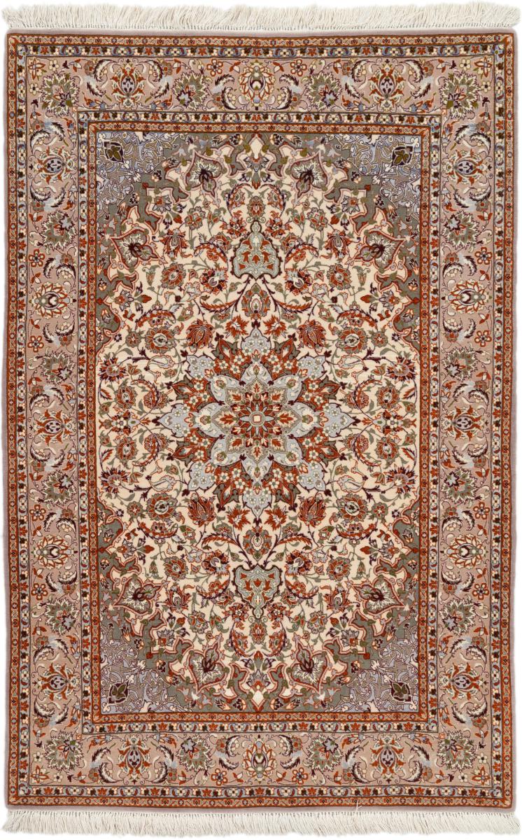 Tapete persa Isfahan Fio de Seda 163x106 163x106, Tapete persa Atado à mão