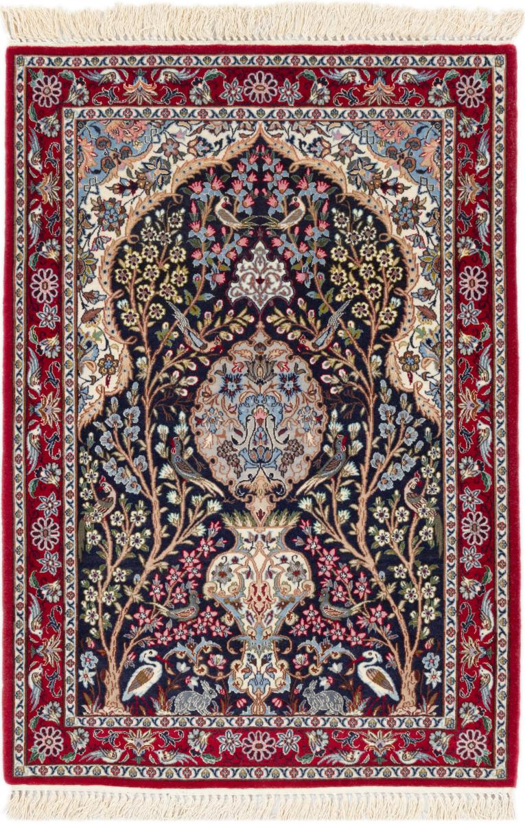 Tapete persa Isfahan Fio de Seda 119x85 119x85, Tapete persa Atado à mão