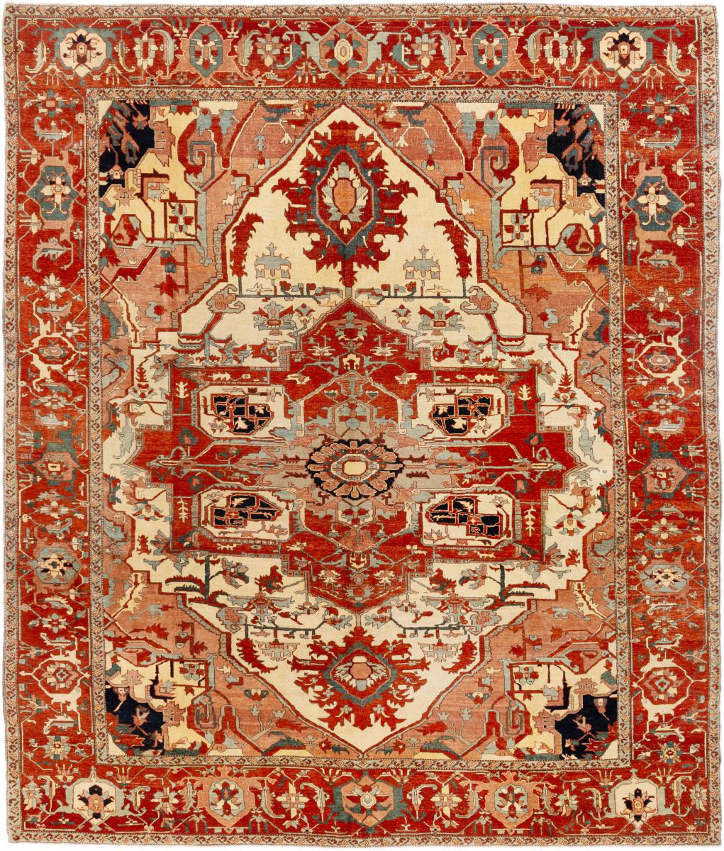 Perserteppich Heriz Alt 12'4"x10'4" 12'4"x10'4", Perserteppich Handgeknüpft