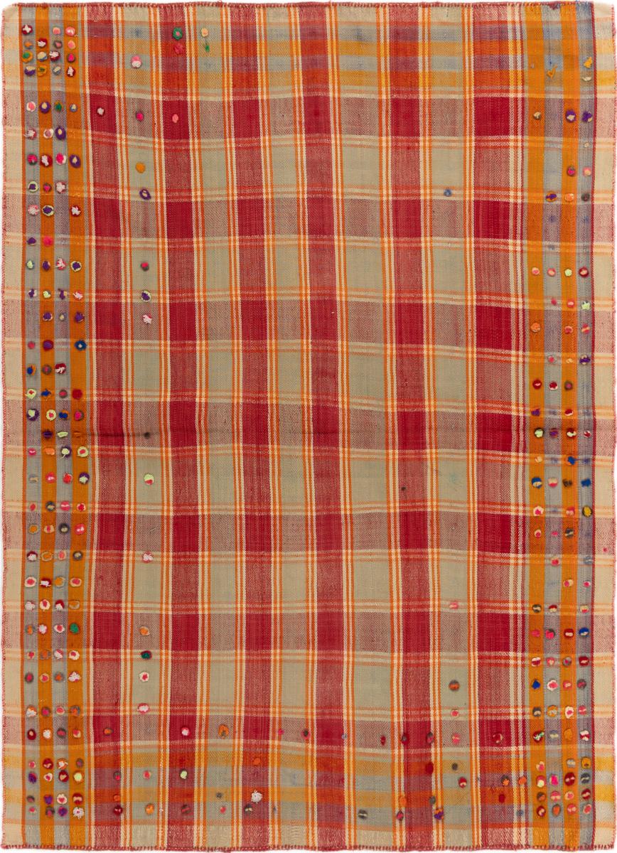 Covor persan Chilim Fars Jajim Vechi 205x144 205x144, Covor persan Lucrate de mână