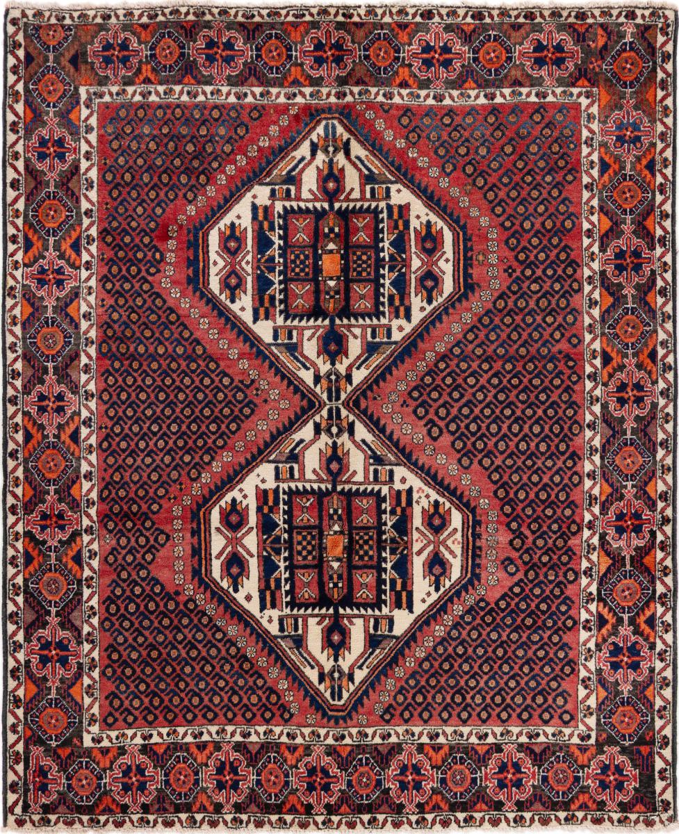 Περσικό χαλί Shiraz 185x151 185x151, Περσικό χαλί Οι κόμποι έγιναν με το χέρι