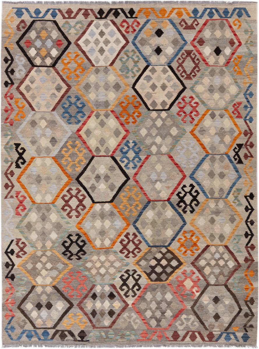 Tapis afghan Kilim Afghan 246x183 246x183, Tapis persan Tissé à la main