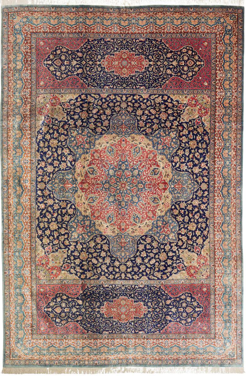 Persisk tæppe Ghom Silke 297x194 297x194, Persisk tæppe Knyttet i hånden