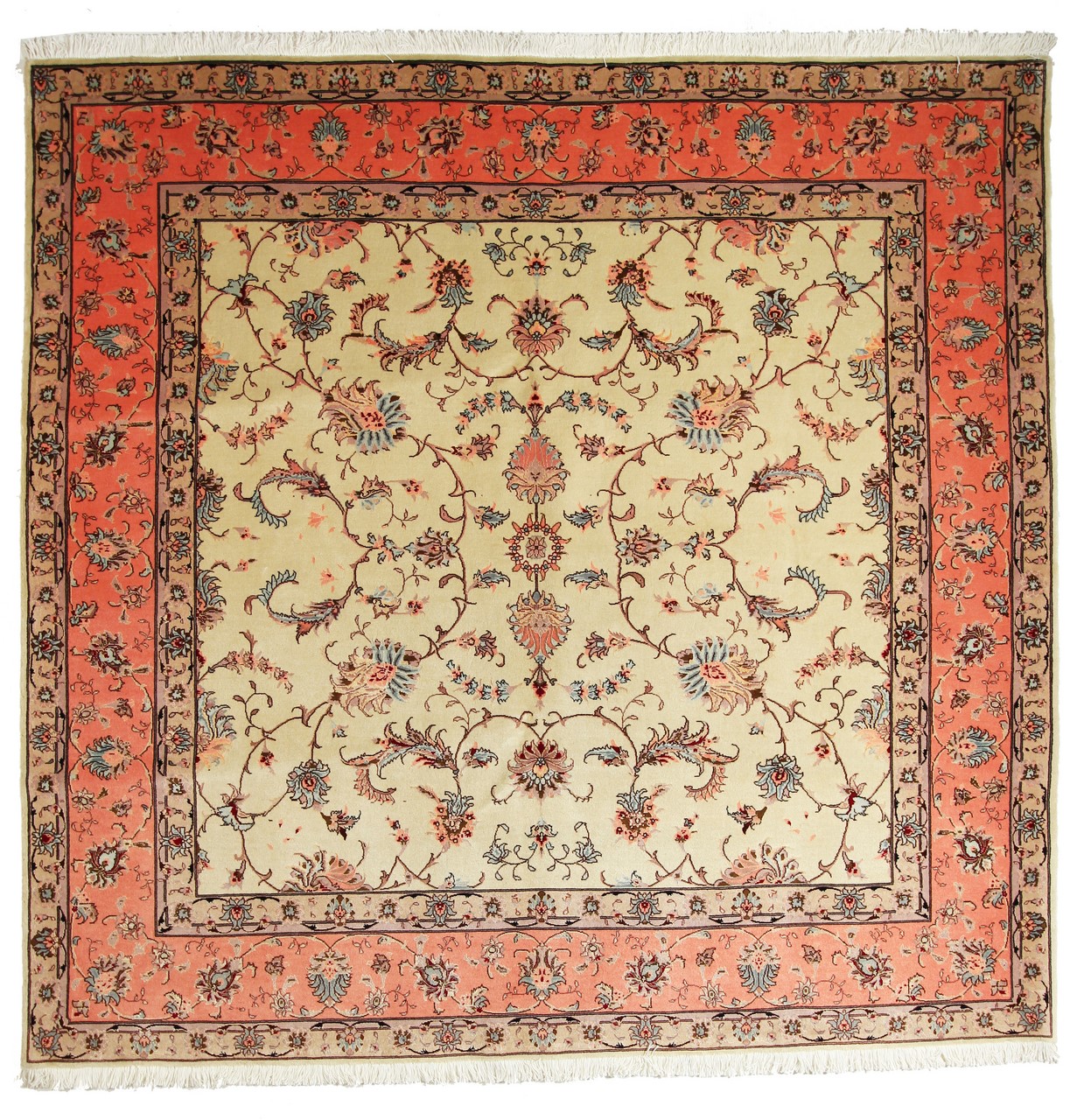 Tapete persa Tabriz 50Raj 198x204 198x204, Tapete persa Atado à mão