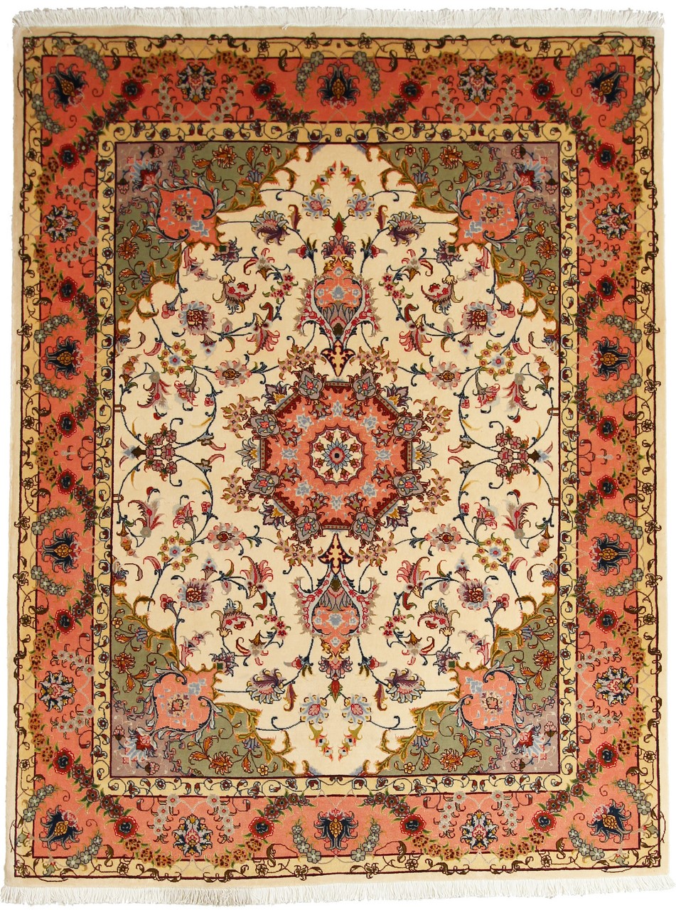 Perzisch tapijt Tabriz 50Raj 198x150 198x150, Perzisch tapijt Handgeknoopte