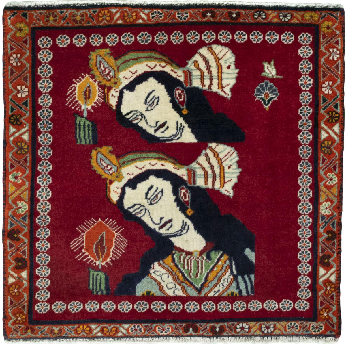Tapis persan Shiraz 67x69 67x69, Tapis persan Noué à la main