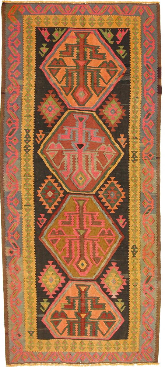 Tapete persa Kilim Fars Azerbaijan Antigo 345x152 345x152, Tapete persa Tecido à mão