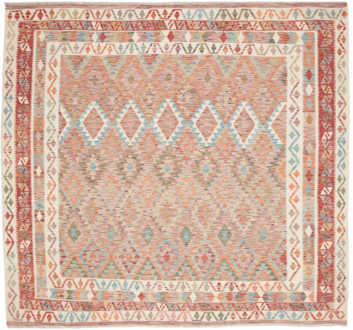 Αφγανικό χαλί Κιλίμ Afghan 238x261 238x261, Περσικό χαλί Οι κόμποι έγιναν με το χέρι