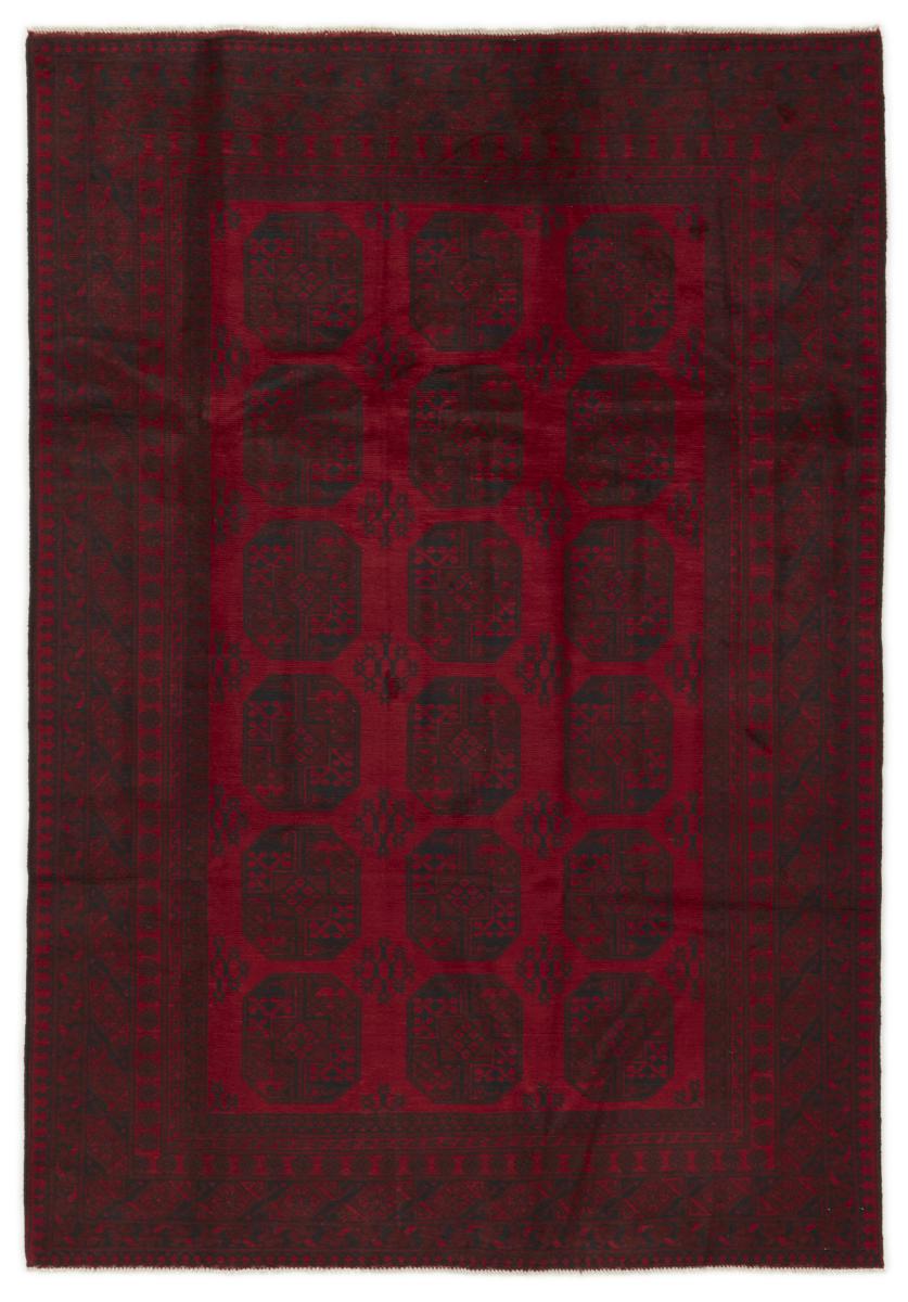 Afghan rug Buchara Akhche 9'5"x6'6" 9'5"x6'6", Persian Rug Knotted by hand