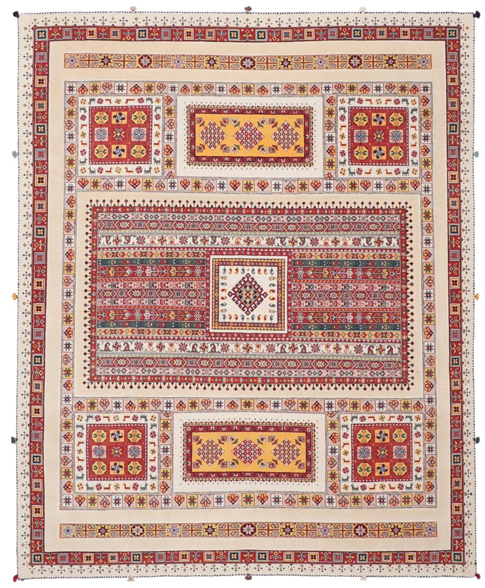 Indian Rug Kilim Sirjan Nimbaft 10'1"x8'0" 10'1"x8'0", Persian rug Hand-knotted