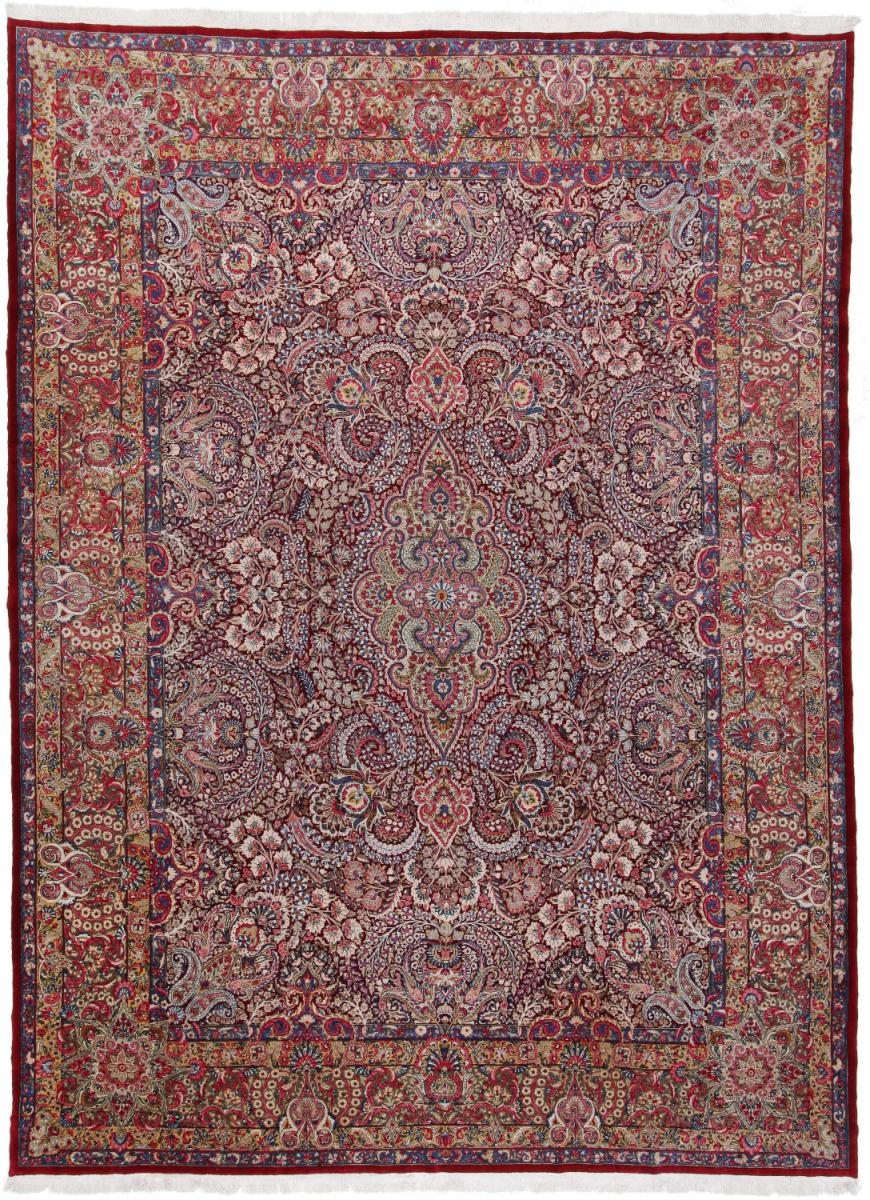 Persian Rug Kerman Lawar Antique 13'8"x10'0" 13'8"x10'0", Persian Rug Knotted by hand
