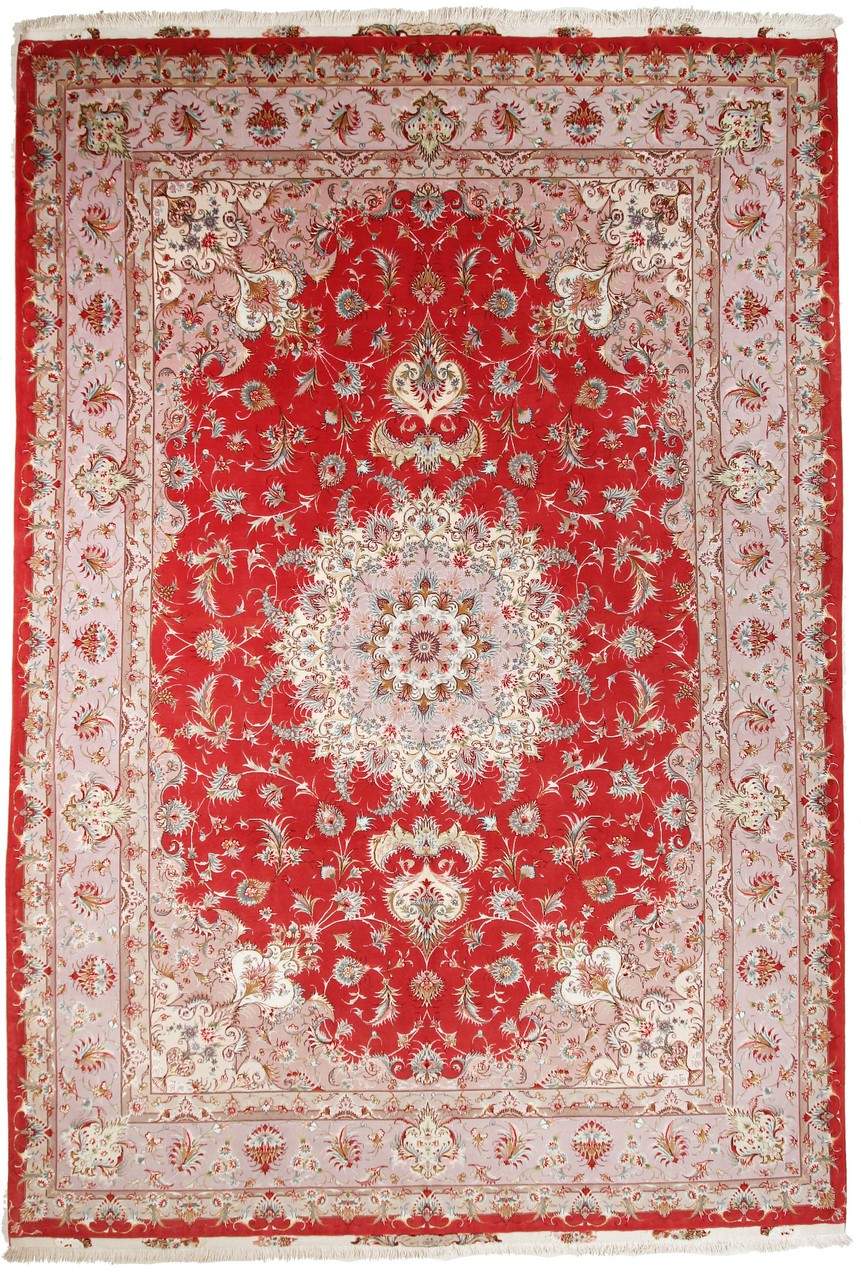 Perzsa szőnyeg Tabriz 60Raj Selyemfonal 366x250 366x250, Perzsa szőnyeg Kézzel csomózva