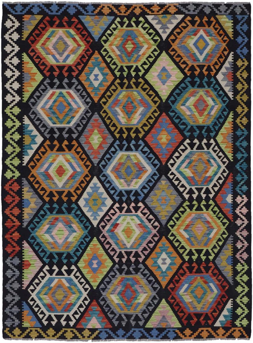 Afghansk tæppe Kelim Afghan 235x178 235x178, Persisk tæppe Håndvævet