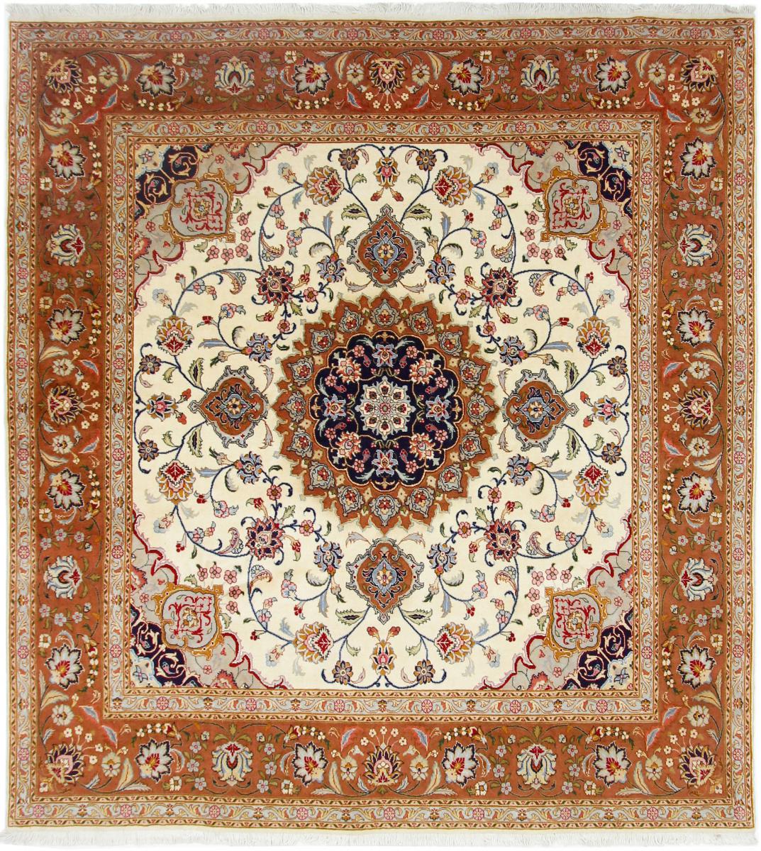 Tapete persa Tabriz 276x249 276x249, Tapete persa Atado à mão