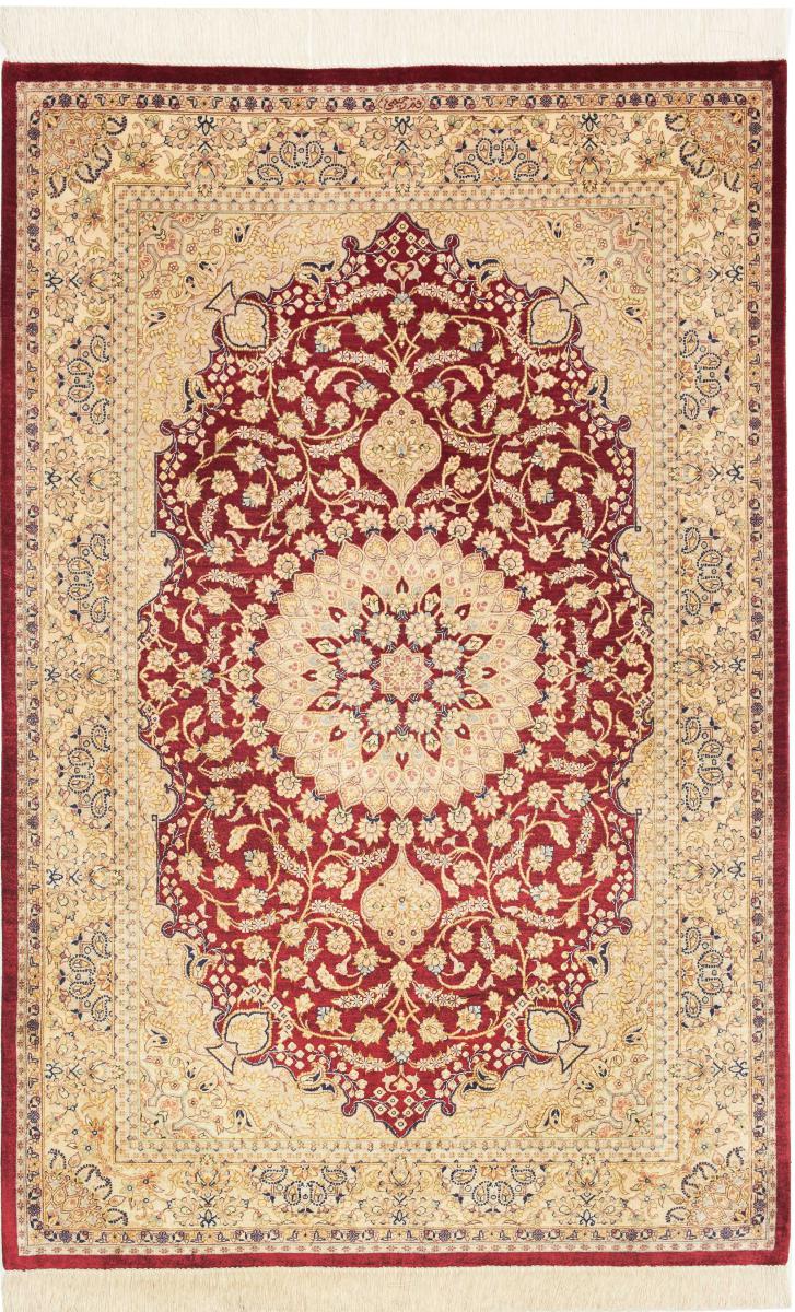 Persisk tæppe Ghom Silke 150x96 150x96, Persisk tæppe Knyttet i hånden