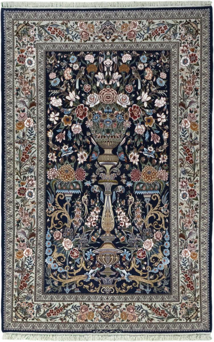 Tapete persa Isfahan Fio de Seda 219x139 219x139, Tapete persa Atado à mão