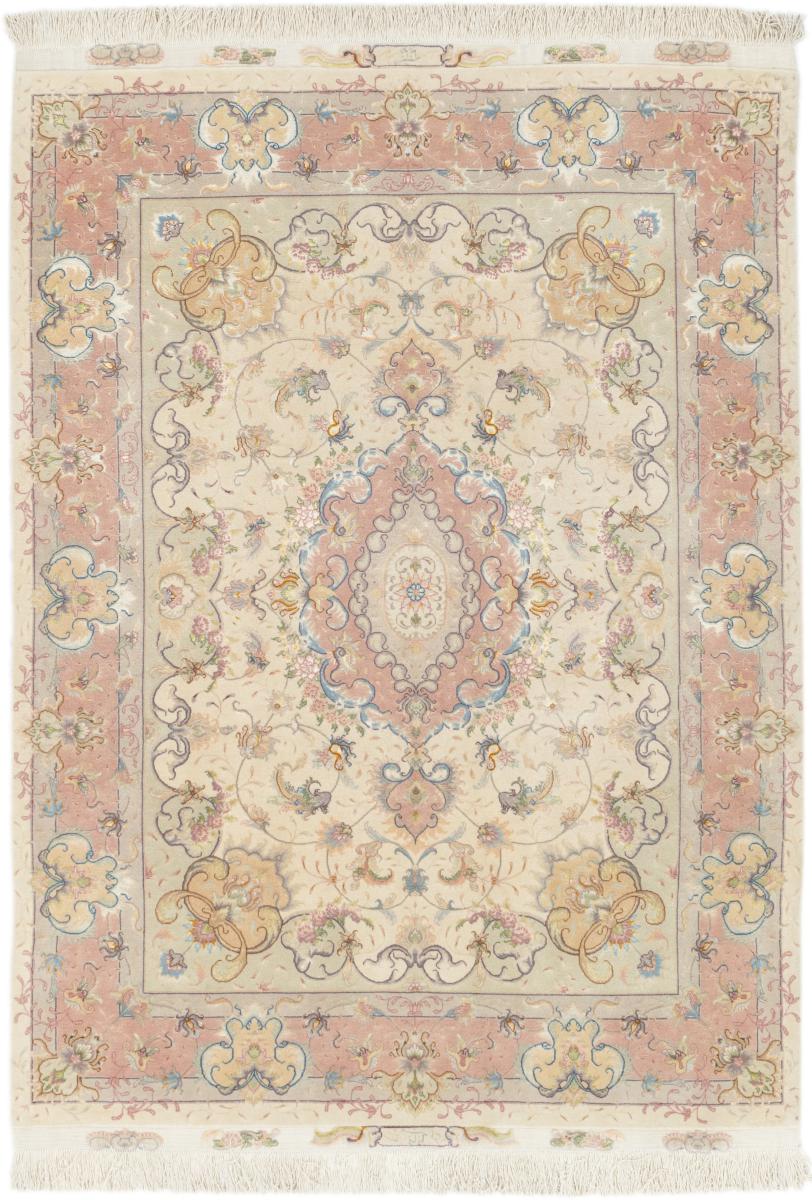 Tapete persa Tabriz Fio de Seda 206x147 206x147, Tapete persa Atado à mão