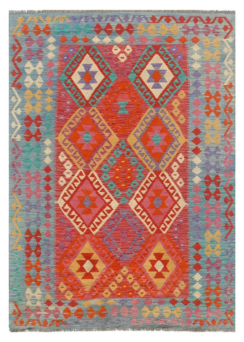 Afghan rug Kilim Afghan 8'0"x5'8" 8'0"x5'8", Persian Rug Woven by hand