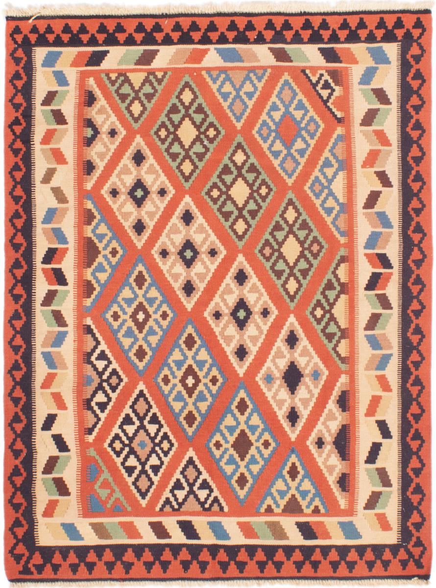 Tapete persa Kilim Fars 4'9"x3'7" 4'9"x3'7", Tapete persa Tecido à mão