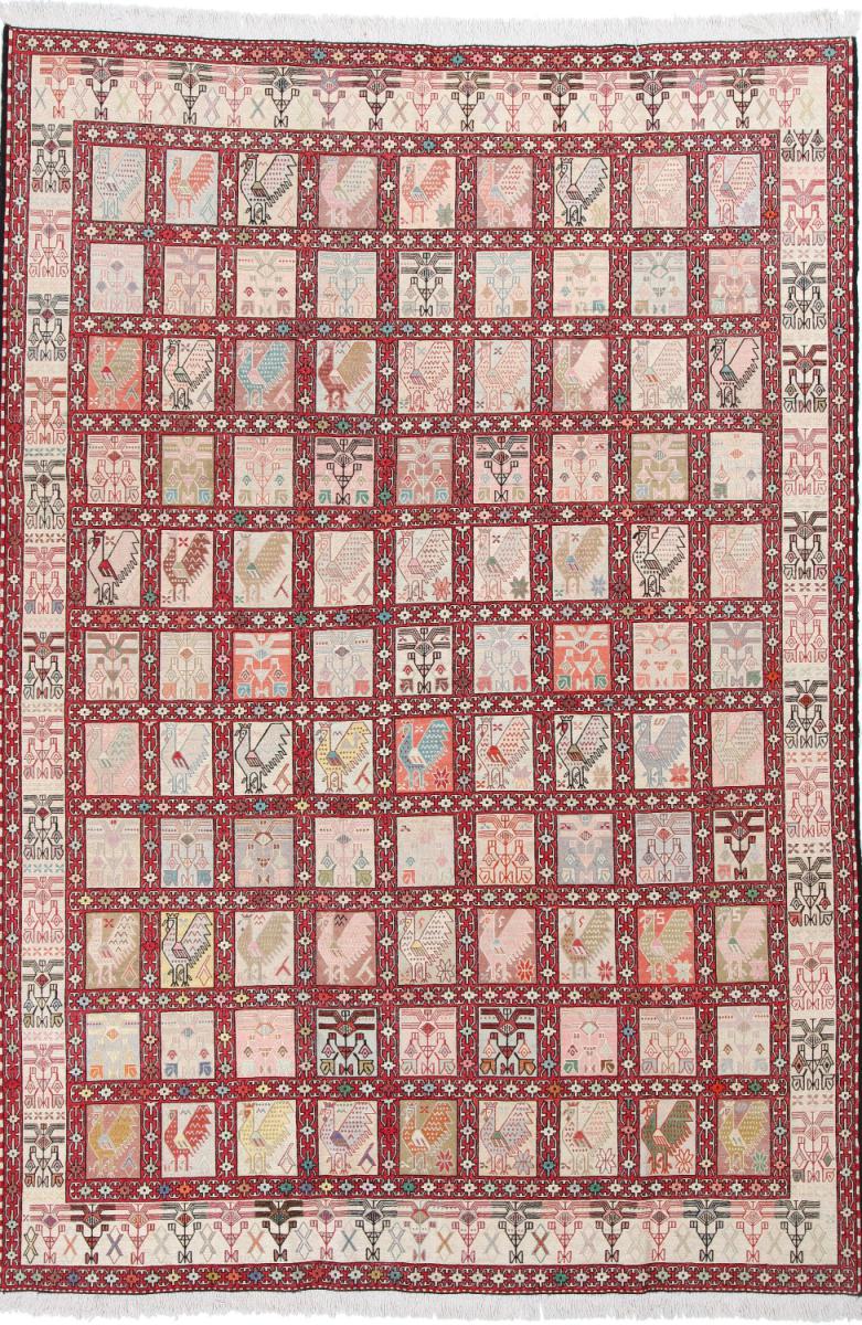 Persisk tæppe Kelim Fars Silke 287x196 287x196, Persisk tæppe Håndvævet