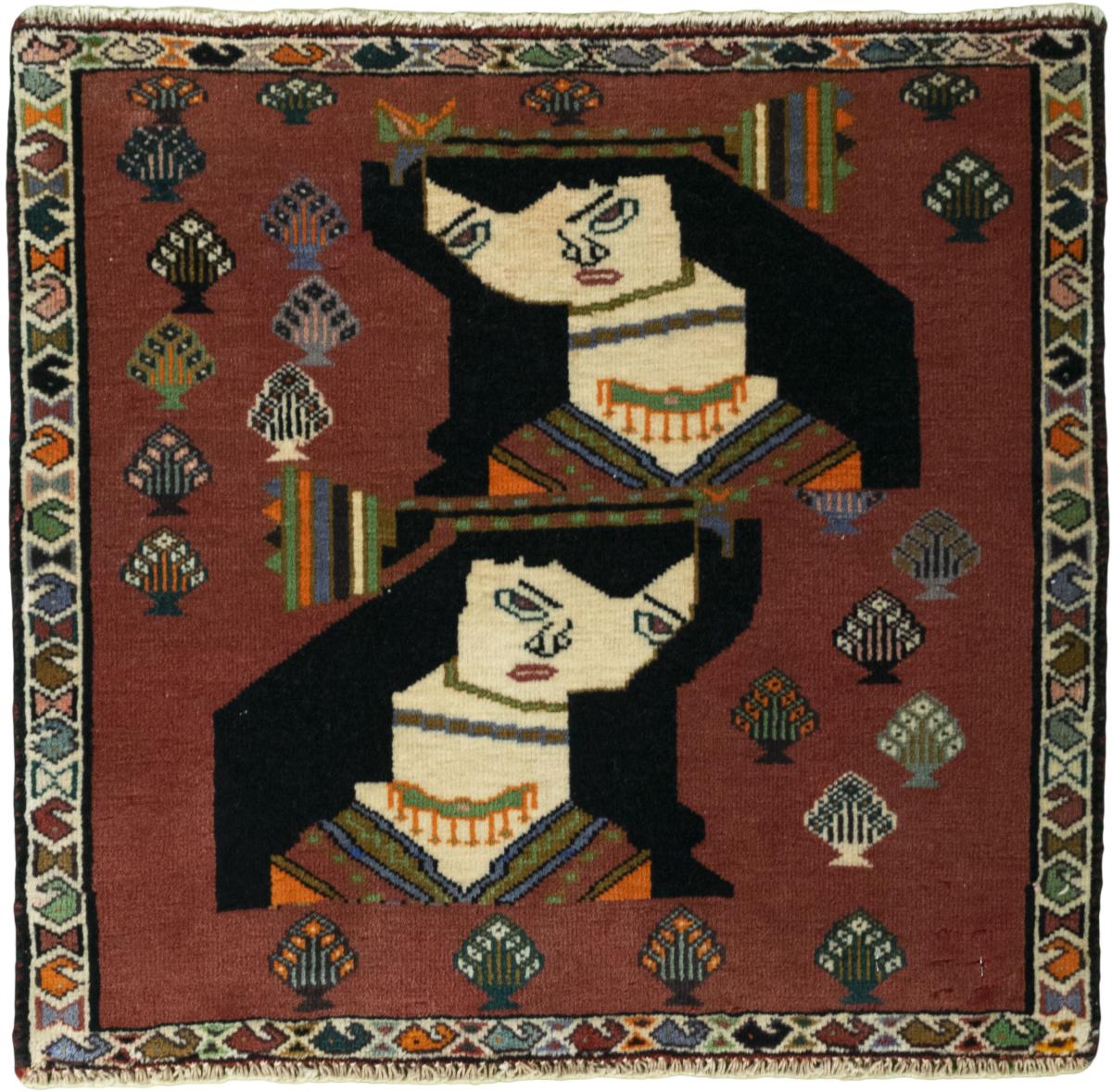 Persisk tæppe Shiraz 57x63 57x63, Persisk tæppe Knyttet i hånden