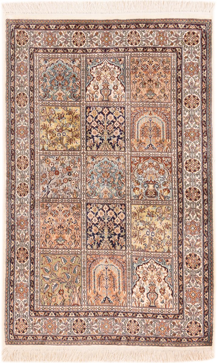 Tappeto indiano Cachemire di Seta 124x80 124x80, Tappeto persiano Annodato a mano