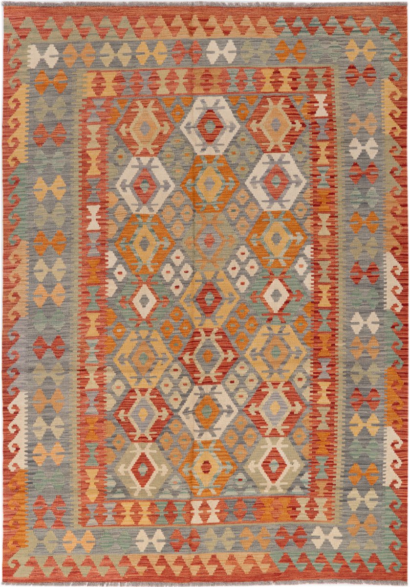 Afghaans tapijt Kilim Afghan 242x172 242x172, Perzisch tapijt Handgeweven