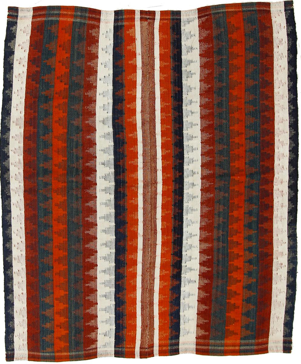 Tapete persa Kilim Fars Antigo 5'2"x4'5" 5'2"x4'5", Tapete persa Tecido à mão