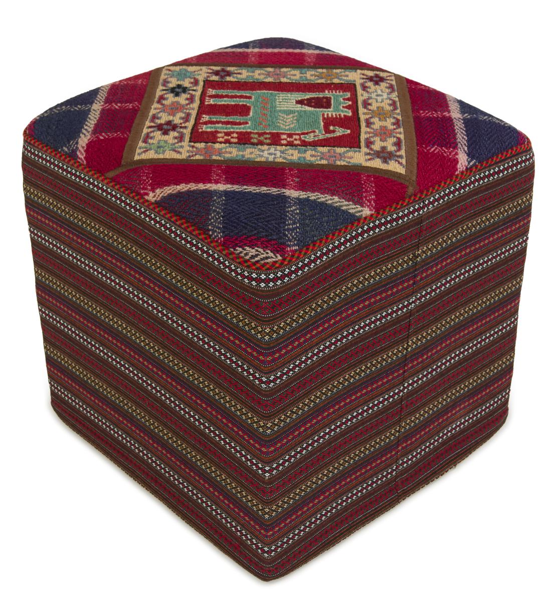Perzisch tapijt Pouf 46x44 46x44, Perzisch tapijt Handgeweven