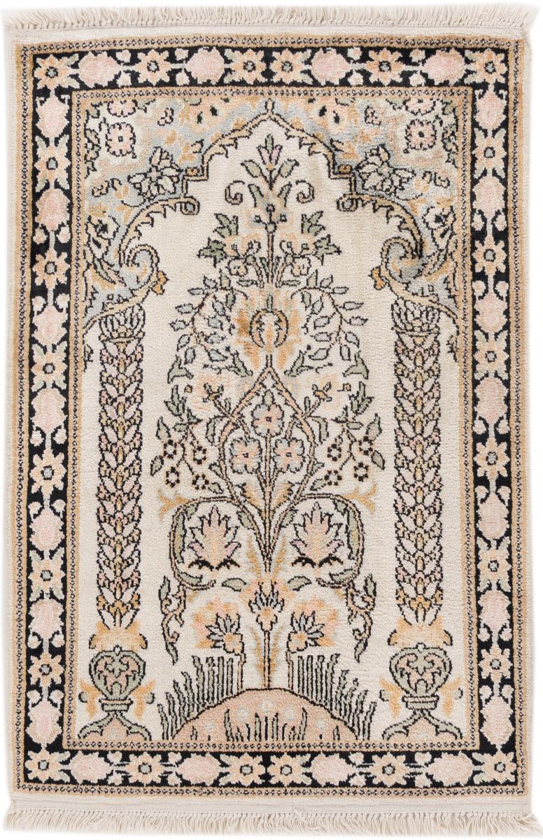 Indischer Teppich Kaschmir Seide 3'4"x2'3" 3'4"x2'3", Perserteppich Handgeknüpft