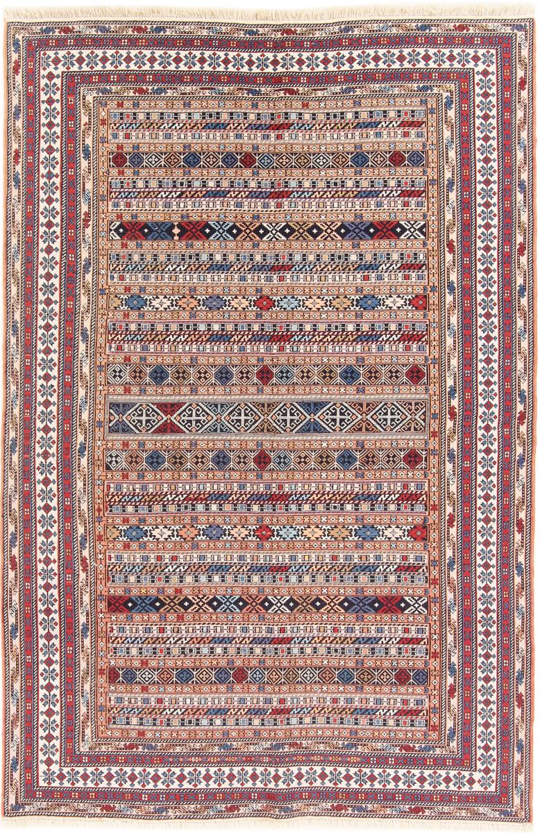 Tapete persa Kilim Soozani 204x136 204x136, Tapete persa Tecido à mão