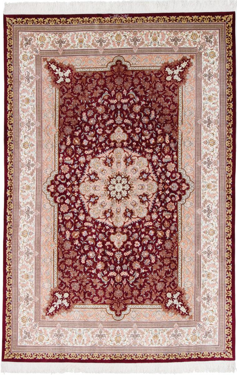 Perzisch tapijt Qum Zijde 235x158 235x158, Perzisch tapijt Handgeknoopte