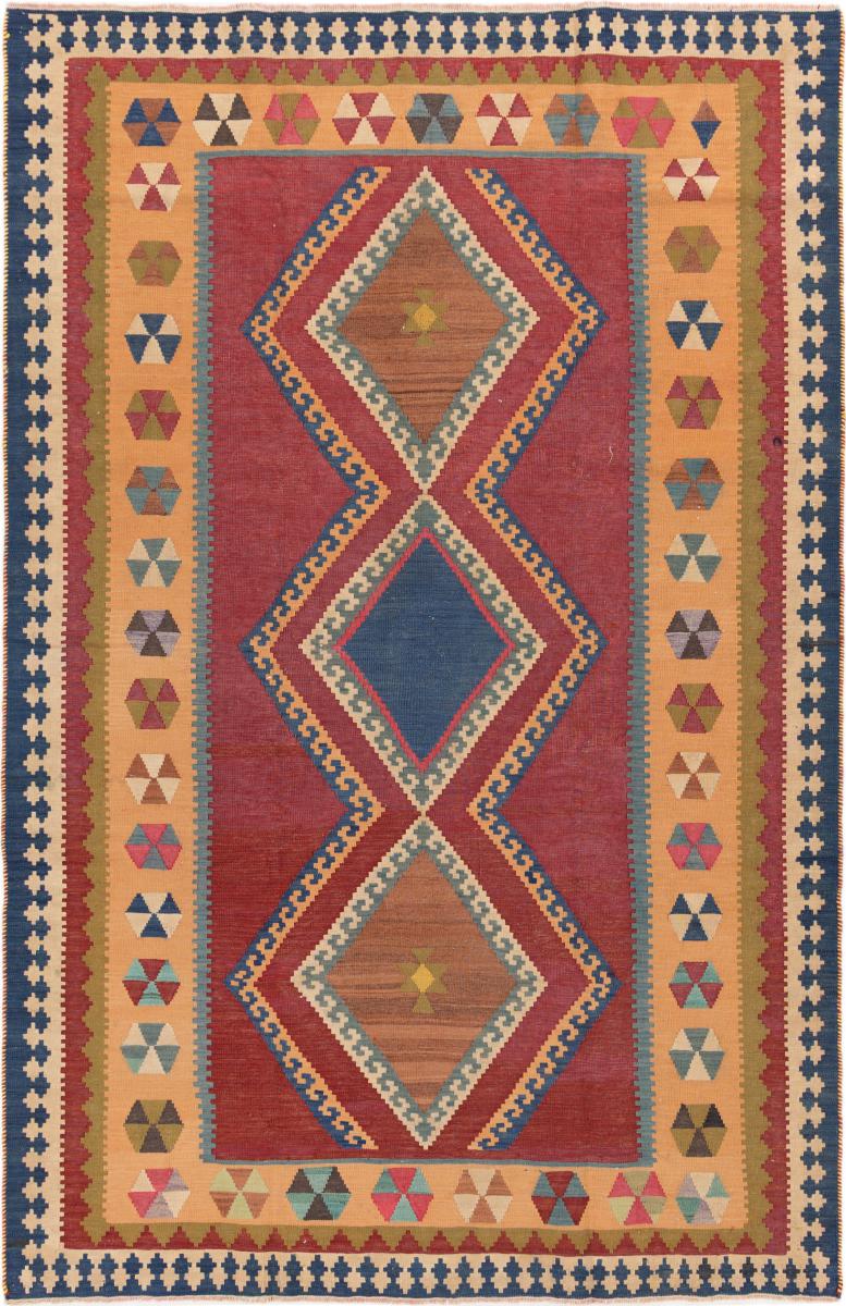 Persisk teppe Kelim Fars Gammel 235x154 235x154, Persisk teppe Handwoven 