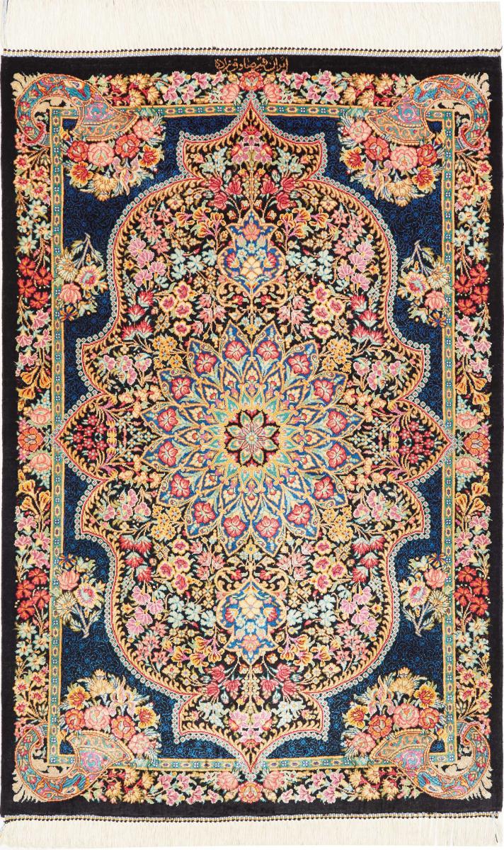 Perzisch tapijt Qum Zijde 90x61 90x61, Perzisch tapijt Handgeknoopte