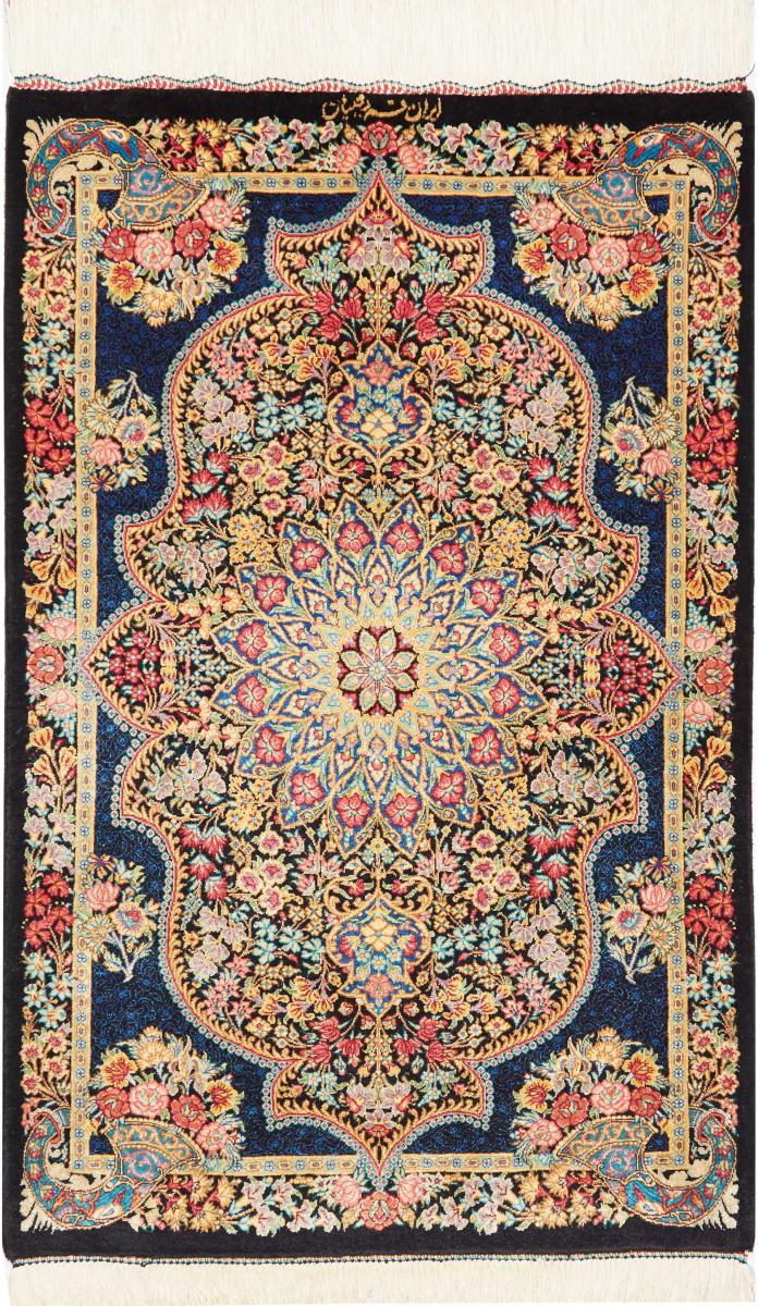 Perzisch tapijt Qum Zijde 88x59 88x59, Perzisch tapijt Handgeknoopte