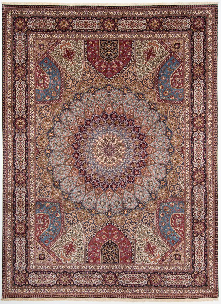 Tapete persa Tabriz 50Raj 13'0"x9'11" 13'0"x9'11", Tapete persa Atado à mão