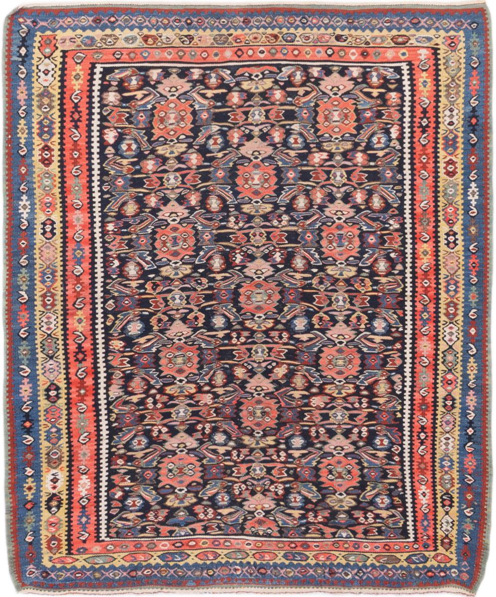 Tapis persan Senneh 137x121 137x121, Tapis persan Noué à la main