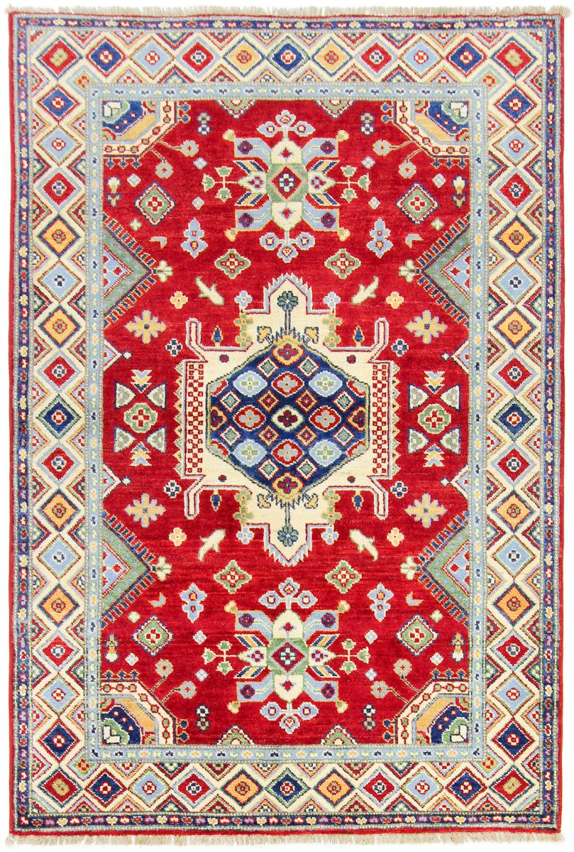 Afghan rug Kazak 5'10"x4'0" 5'10"x4'0", Persian Rug Knotted by hand