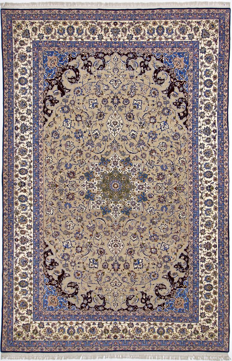 Perserteppich Isfahan Seidenkette 10'7"x7'1" 10'7"x7'1", Perserteppich Handgeknüpft