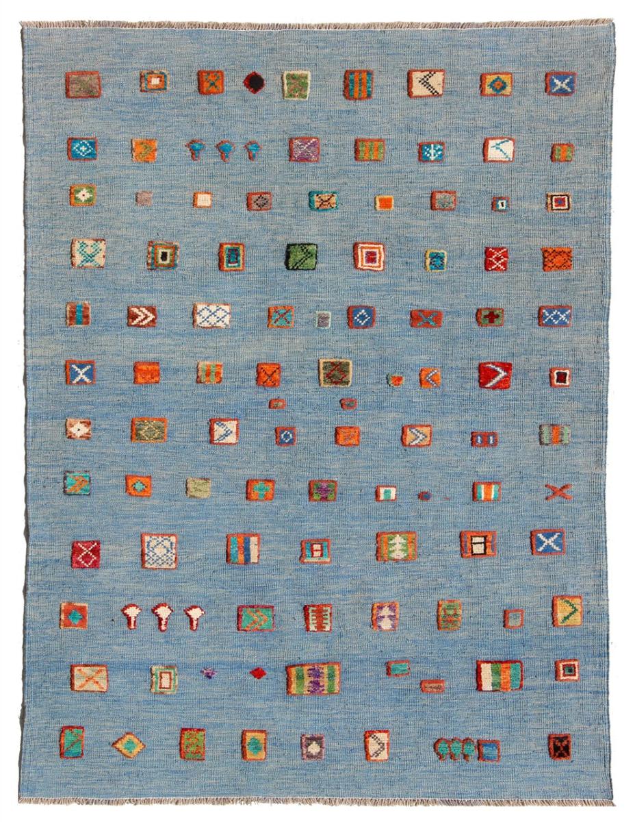 Alfombra afgana Kilim Afghan Nimbaft Edition 198x156 198x156, Alfombra persa Tejido a mano