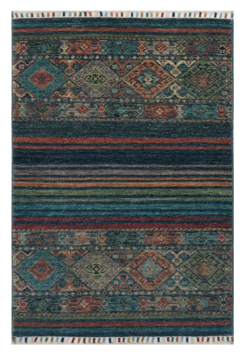 Pakistani rug Arijana Shaal 4'0"x2'6" 4'0"x2'6", Persian rug Hand-knotted